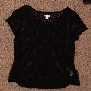 Lace short sleeve top